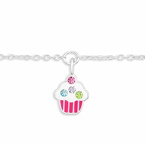 Monkimau Armband Damen Silber mit Kuchen Anhänger aus 925 Sterling Silver Bracelet Women Cupcake Charm Armkette Schmuck Geschenke für Kinder Mädchen Frauen von Monkimau