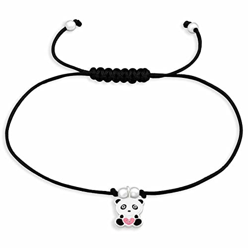 Monkimau Armband Damen Silber mit Panda Anhänger aus 925 Sterling Silver Bracelet Women Charm Armbänder Schmuck Geschenke für Kinder Mädchen Frauen von Monkimau