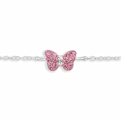 Monkimau Armband Damen Silber mit Schmetterling Anhänger aus 925 Sterling Silver Bracelet Women Charm Armkette Schmuck Geschenke für Kinder Mädchen Frauen von Monkimau