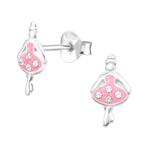 Monkimau Ballet Kinder Ohrringe | 925 Silber | Mädchen Ohrstecker Schmuck | Hypoallergen & Nickelfrei | Kinderohrringe Geschenkidee von MONKIMAU