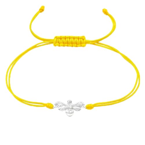 Monkimau Biene Armband für Kinder | 925 Silber | Mädchen und Jungen Armkette | Kinderschmuck Geschenk mit Charm Anhänger | Verstellbar, Sicher & Nickelfrei von MONKIMAU