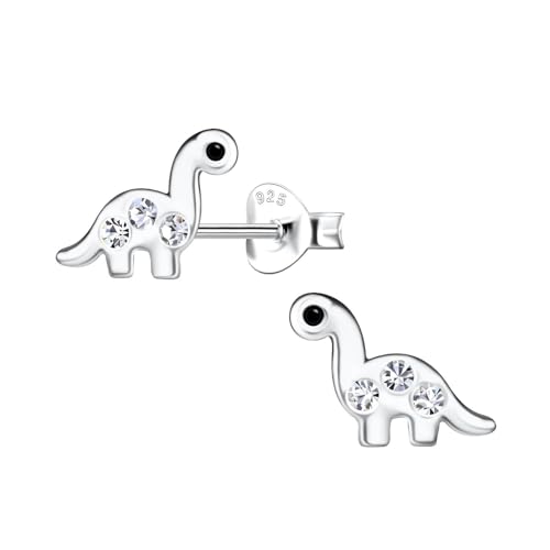 Monkimau Brachiosaurus Dinosaurier Ohrringe Mädchen Silber 925 Kinder: Hypoallergene Kinderohrringe für Mädchen 8 Jahre - Medizinische Gesundheitsstecker & Ohrstecker aus Sterling Silber von MONKIMAU