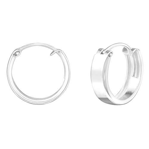 Monkimau Damen Ohrringe Creolen aus 925 Sterling Silver echt Silber mit Durchmesser 14mm von MONKIMAU