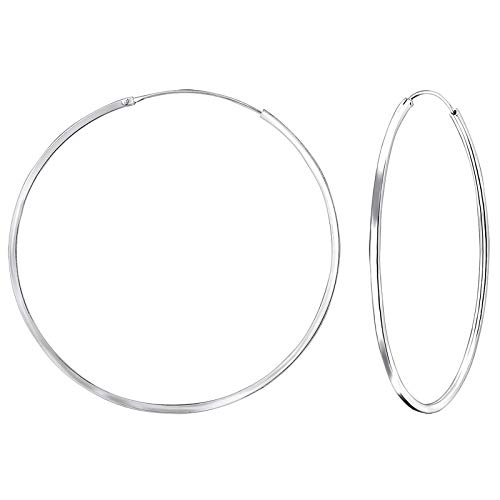 Monkimau Damen Ohrringe Creolen aus 925 Sterling Silver echt Silber mit Durchmesser 60mm von MONKIMAU