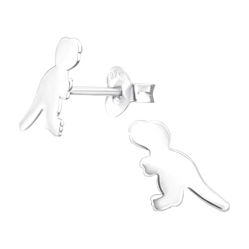 Monkimau Dinosaurier Kinder Ohrringe | 925 Silber | Mädchen Ohrstecker Schmuck | Hypoallergen & Nickelfrei | Kinderohrringe Geschenkidee von MONKIMAU