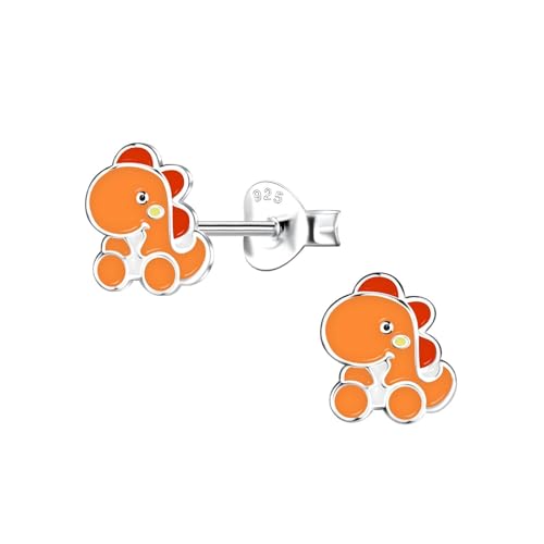 Monkimau Dinosaurier Ohrringe Mädchen Silber 925 Kinder: Hypoallergene Kinderohrringe für Mädchen 8 Jahre - Medizinische Gesundheitsstecker & Ohrstecker aus Sterling Silber von MONKIMAU