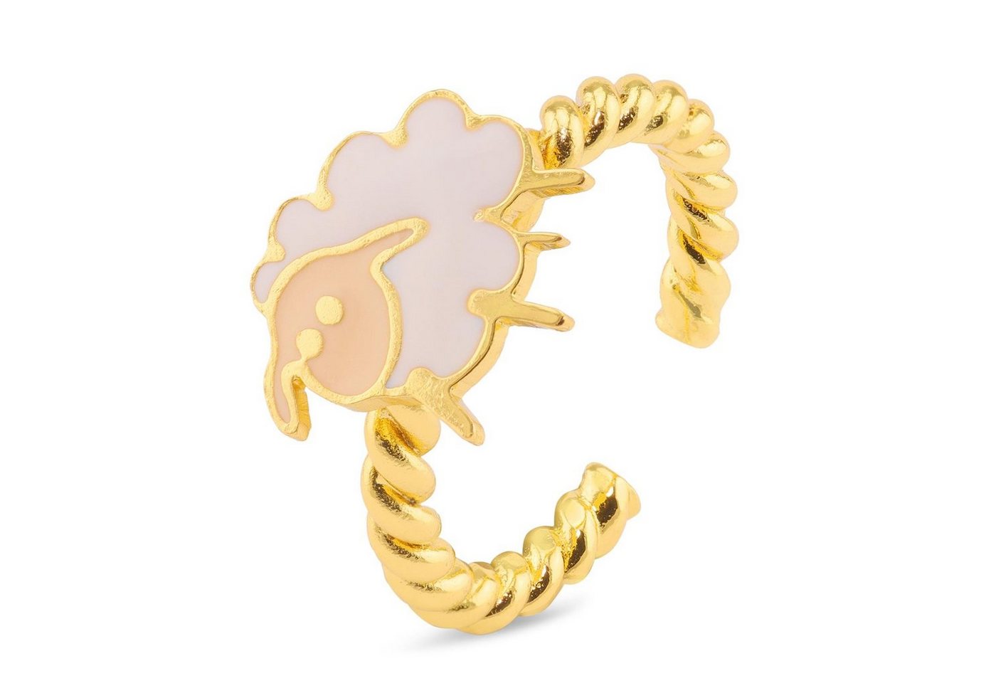 Monkimau Fingerring Damen Ring Schaf 18k Gold plattiert (Packung), 18 Karat vergoldet von Monkimau