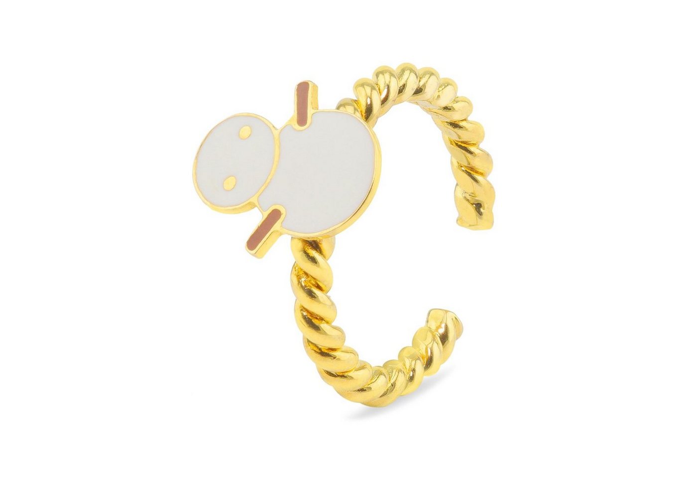 Monkimau Fingerring Damen Ring Schneemann 18k Gold plattiert (Packung), 18 Karat vergoldet von Monkimau