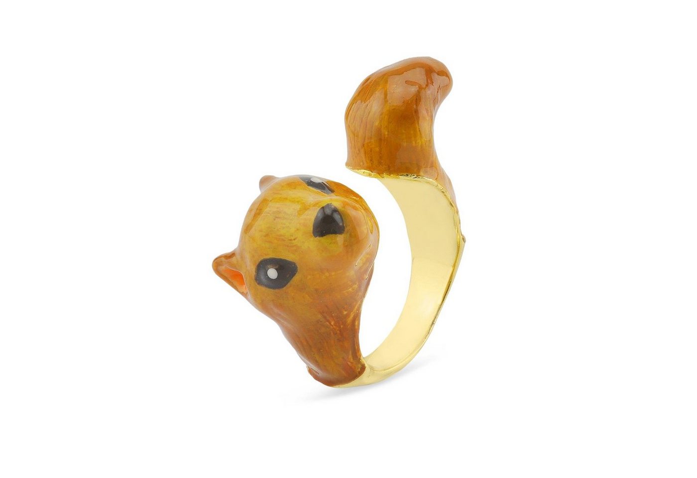 Monkimau Fingerring Eichhörnchen Damen-Ring vergoldet (Packung), 18 Karat vergoldet von Monkimau