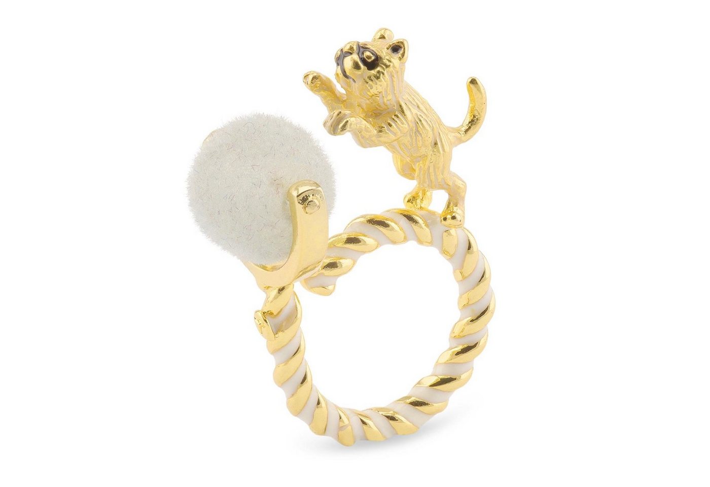 Monkimau Fingerring Katzen Ring vergoldet (Packung), 18 Karat vergoldet von Monkimau