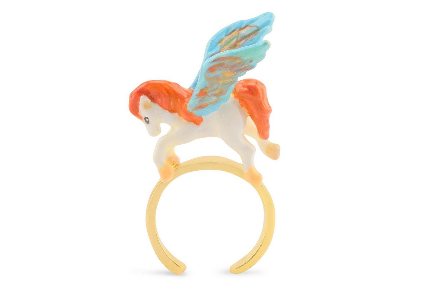 Monkimau Fingerring Pferd Pegasus Ring vergoldet (Packung), 18 Karat vergoldet von Monkimau