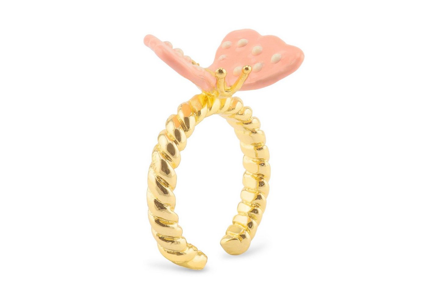 Monkimau Fingerring Schmetterling Ring vergoldet (Packung), 18 Karat vergoldet von Monkimau