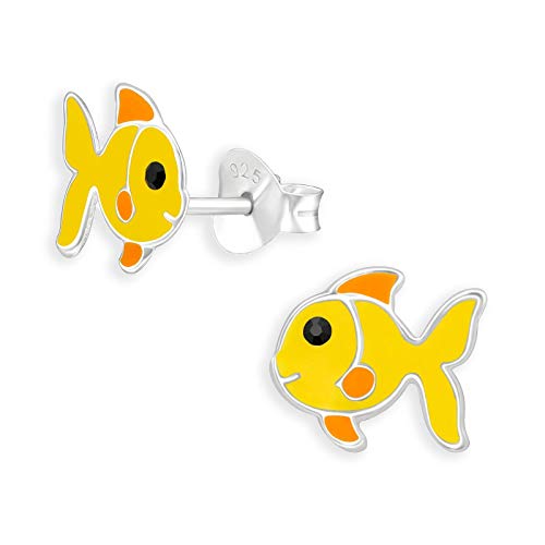 Monkimau Fisch Kinder Ohrringe Mädchen Ohrstecker 925 Silber von Monkimau