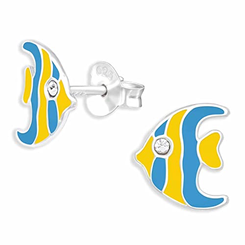 Monkimau Fisch Ohrstecker Ohrringe aus 925 Silber Schmuck Silberohrringe Medizinisch für Kinder Mädchen Damen Frauen von Monkimau