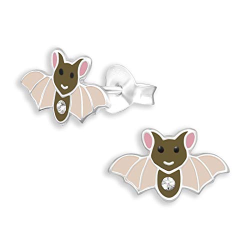 Monkimau Fledermaus Kinder Ohrringe Mädchen Ohrstecker 925 Silber von Monkimau