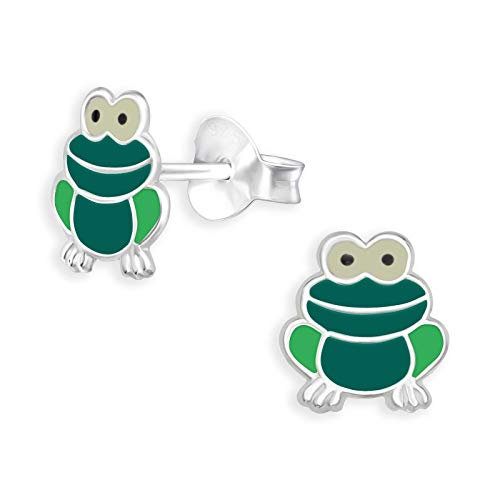 Monkimau Frosch Kinder Ohrringe Mädchen Ohrstecker 925 Silber von Monkimau