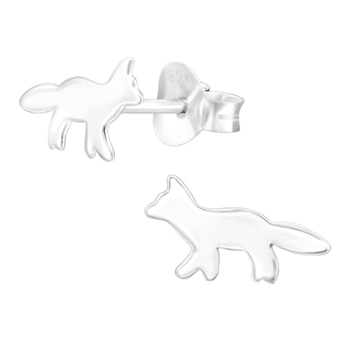 Monkimau Fuchs Kinder Ohrringe | 925 Silber | Mädchen Ohrstecker Schmuck | Hypoallergen & Nickelfrei | Kinderohrringe Geschenkidee von MONKIMAU