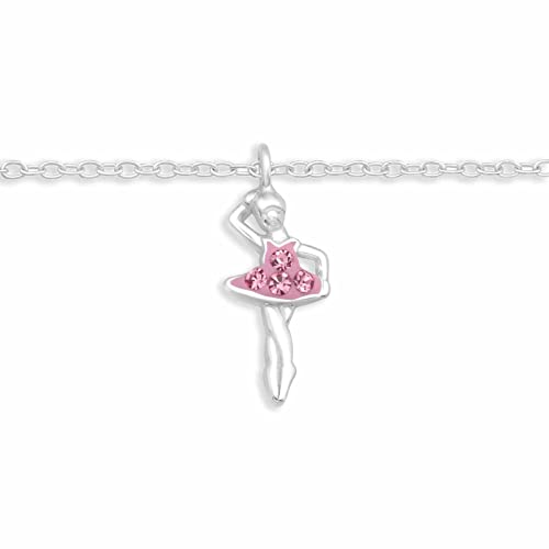 Monkimau Fußkettchen Silber mit Ballerina Anhänger aus 925 Sterling Silver Anklet Women Charm Fußkette Damen Schmuck Geschenke für Kinder Mädchen Frauen von Monkimau