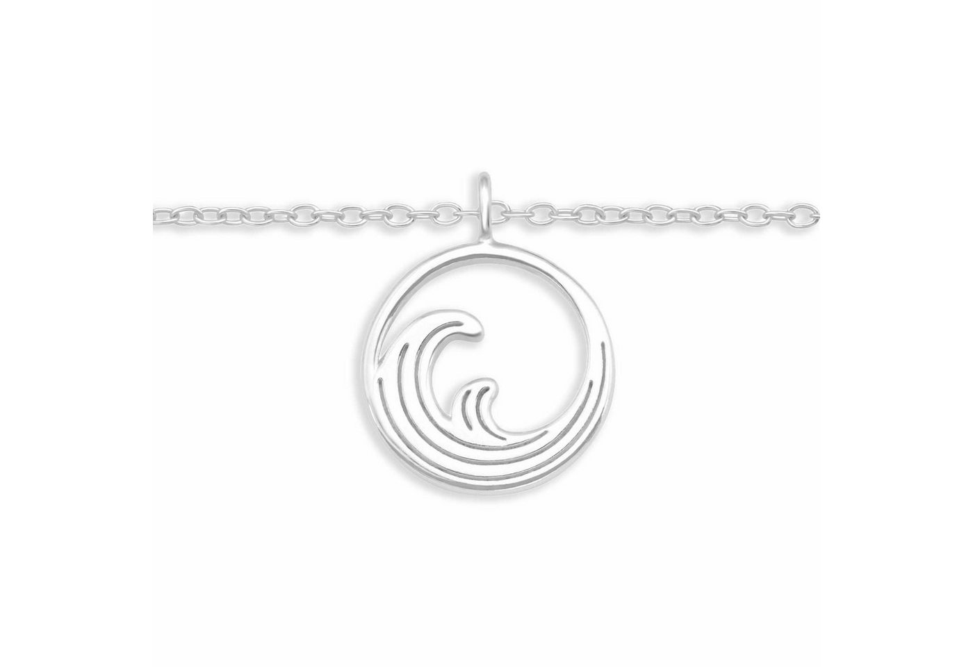 Monkimau Fußkette mit Anhänger Fußkettchen mit Sufer Welle aus 925 Silber (Packung, 1 x Fußkettchen in Schmuckbox) von Monkimau