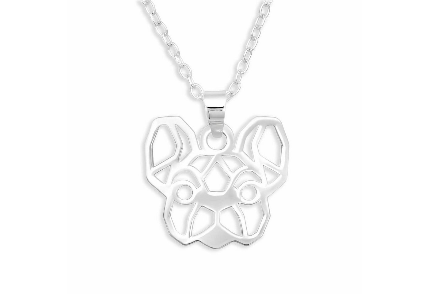 Monkimau Kette mit Anhänger Französiche Bulldoggen Halskette Damen Silber Schmuck (Packung) von Monkimau