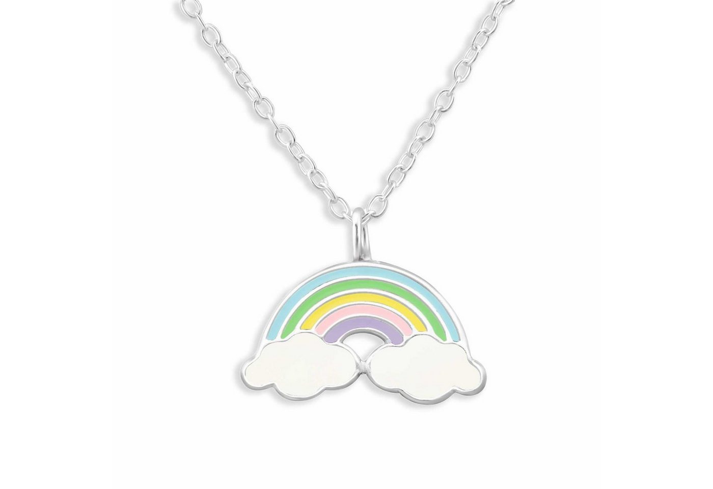 Monkimau Kette mit Anhänger Regenbogen Halskette Damen Silber Schmuck (Packung) von Monkimau