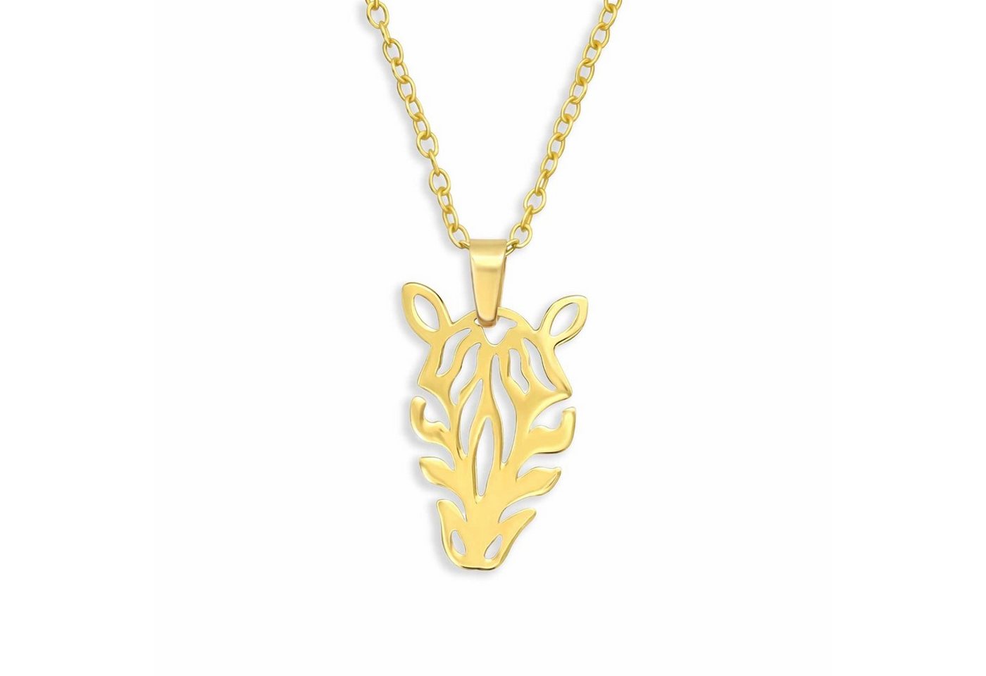 Monkimau Kette mit Anhänger Zebra Halskette Damen Silber Schmuck Gold (Packung) von Monkimau