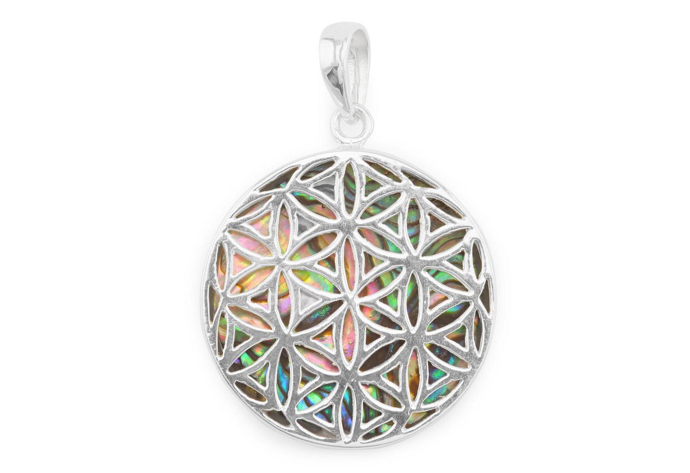 Monkimau Kettenanhänger Lebensblume Anhänger aus 925 Silber, Hypoallergen von Monkimau