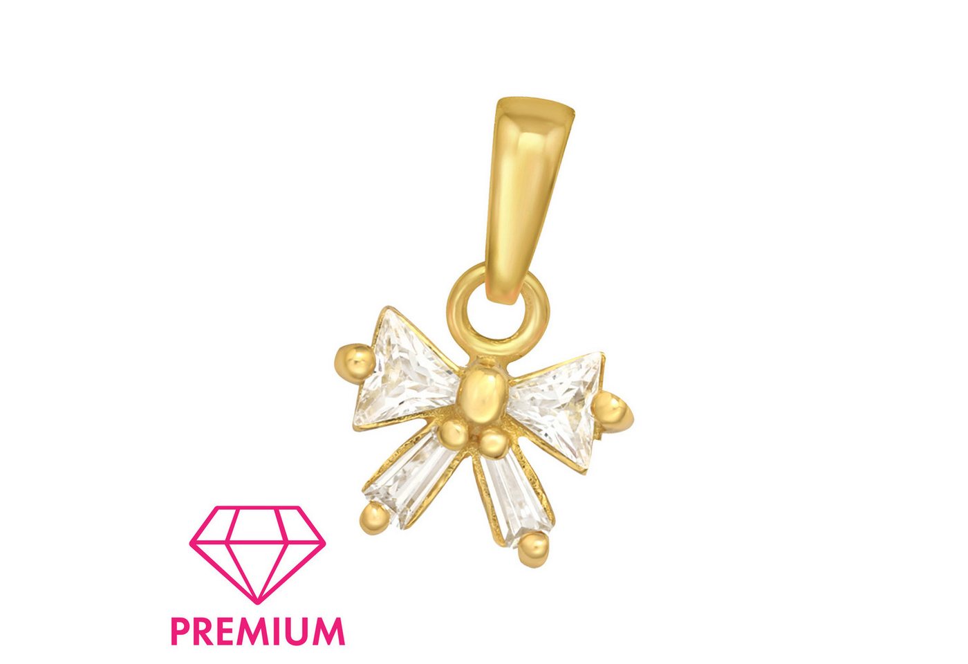 Monkimau Kettenanhänger Schleifen Kinder Premium Kettenanhänger 925 Silber Geschenk, Hypoallergen von Monkimau