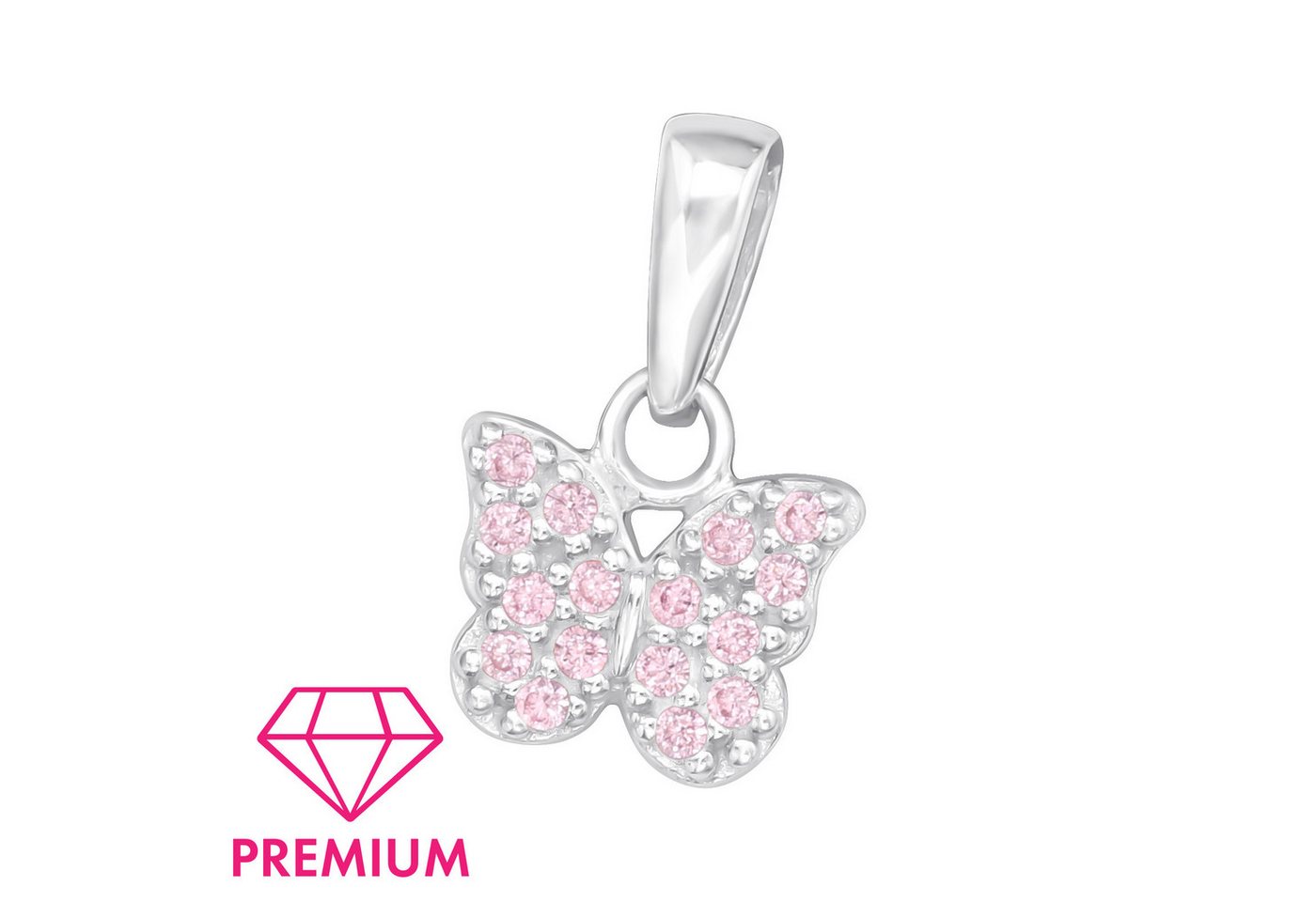 Monkimau Kettenanhänger Schmetterling Kinder Premium Kettenanhänger 925 Silber, Hypoallergen von Monkimau