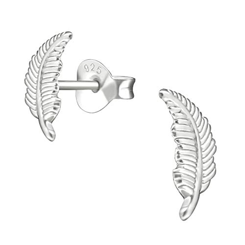 Monkimau Kinderohrringe Feder Ohrstecker aus 925 Sterling Silver echt Silber von MONKIMAU