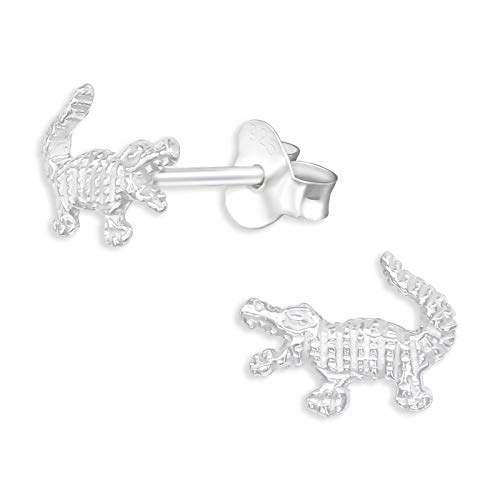 Monkimau Krokodil Ohrstecker aus 925 Sterling Silber von MONKIMAU