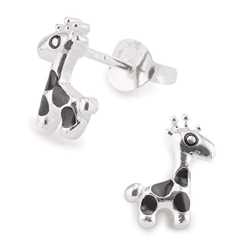 Monkimau Mädchen Ohrringe Giraffe Ohrstecker aus 925 echt Silber mit Emaille von MONKIMAU