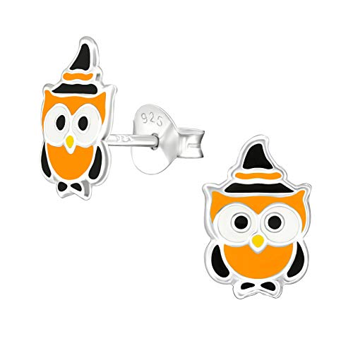 Monkimau Mädchen Ohrringe Halloween Eule Ohrstecker aus 925 Sterling Silver Silber von MONKIMAU