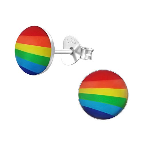 Monkimau Mädchen Ohrringe Regenbogen Ohrstecker aus 925 Sterling Silver Silber von MONKIMAU