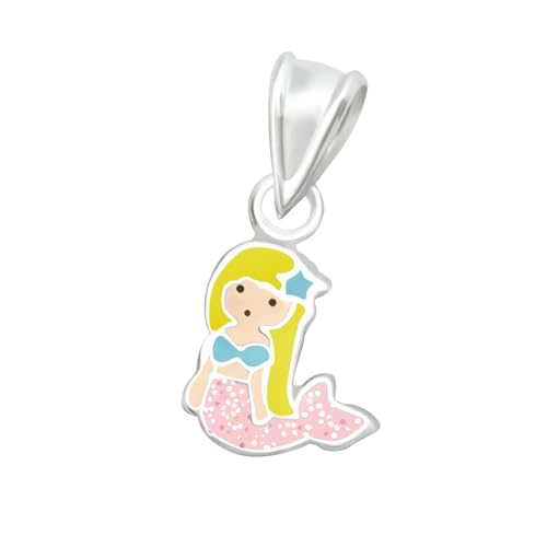 Monkimau Meerjungfrau Kinder Kettenanhänger 925 Silber | Hypoallergen Kinderohrringe | Mädchen Schmuck Geschenk Geschenkidee Kette von MONKIMAU