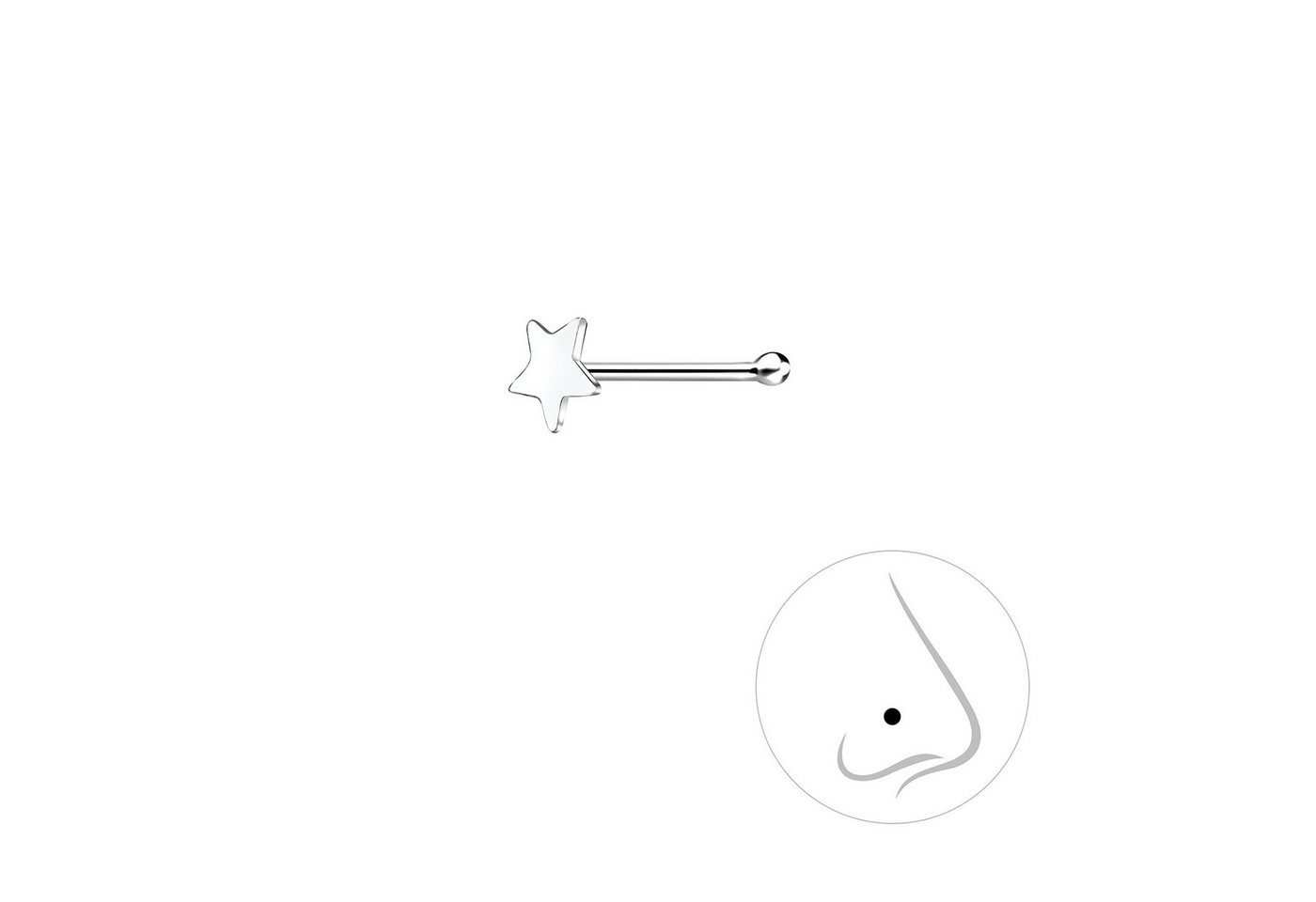 Monkimau Nasenpiercing Stern Nasenstecker 925 Silber von Monkimau
