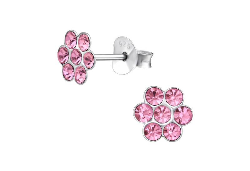 Monkimau Ohrring-Set Blume Kinder Ohrringe Kristalle 925 Silber Ohrstecker, Hypoallergen von Monkimau