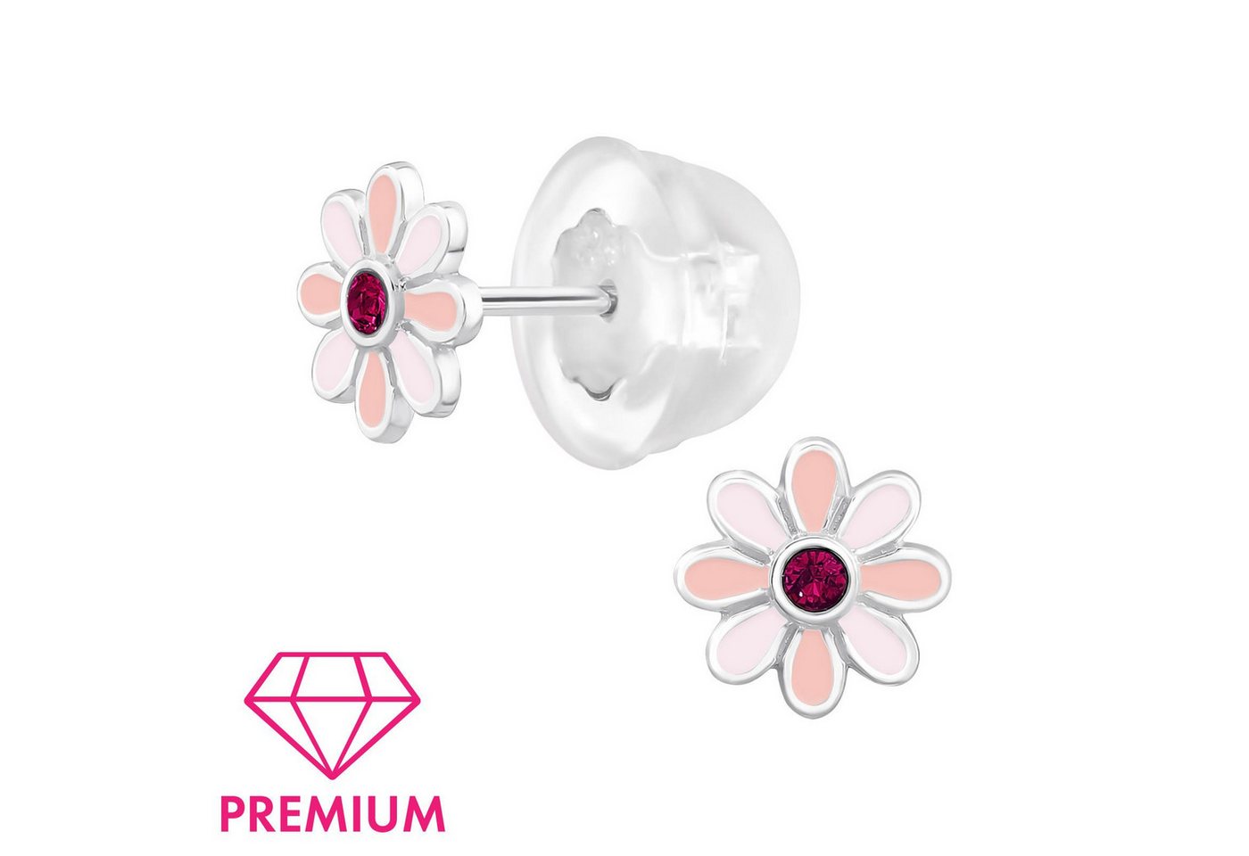 Monkimau Ohrring-Set Blumen Kinder Premium Ohrringe 925 Silber Geschenk, Hypoallergen von Monkimau