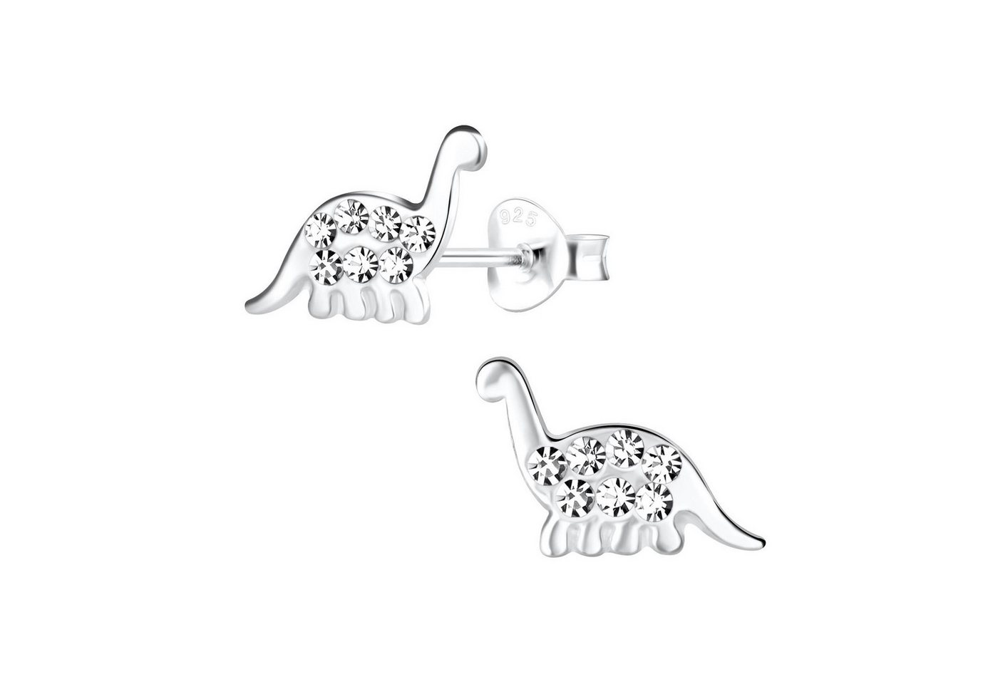 Monkimau Ohrring-Set Brachiosaurus-Dinosaurier Kinder Ohrringe 925 Silber, Hypoallergen von Monkimau