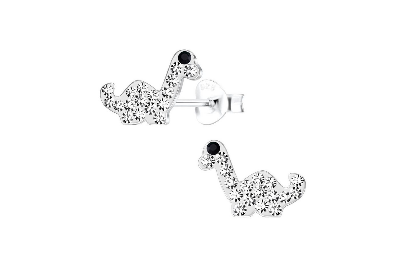 Monkimau Ohrring-Set Brachiosaurus-Dinosaurier Kinder Ohrringe 925 Silber, Hypoallergen von Monkimau