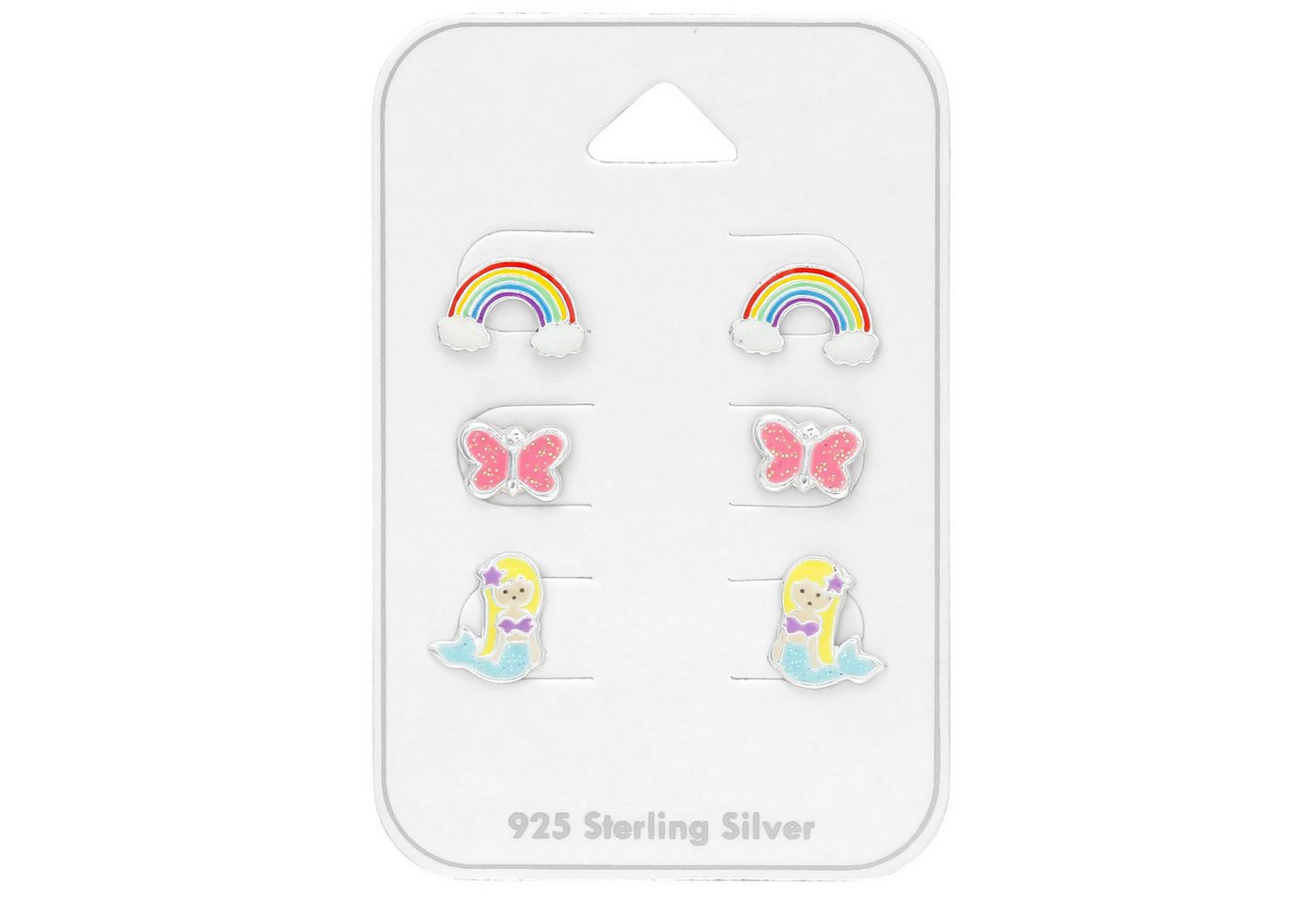 Monkimau Ohrring-Set Buntes Kinder Schmuck Geschenkkset 925 Silber Geschenk, Hypoallergen von Monkimau