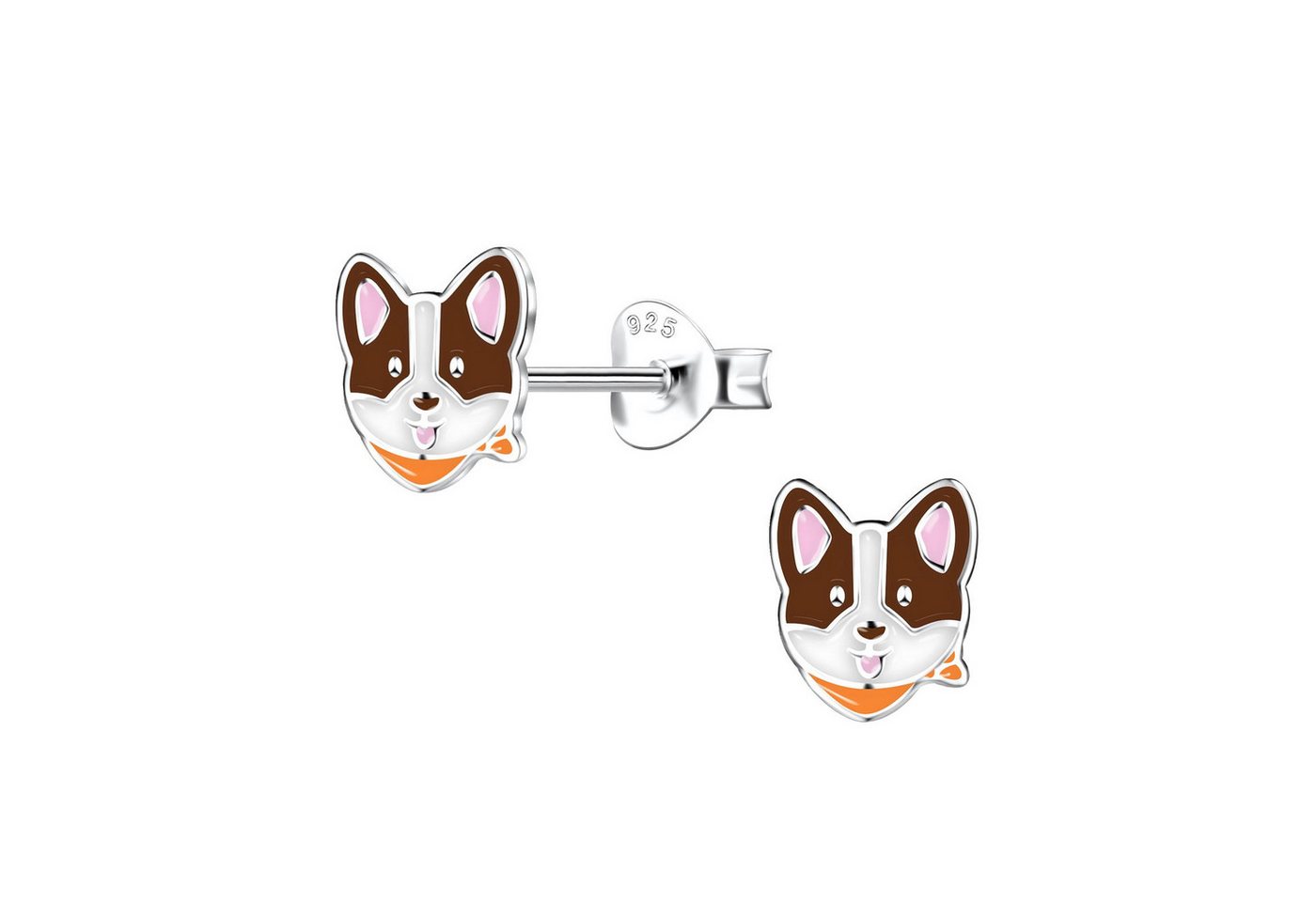 Monkimau Ohrring-Set Corgi Kinder Ohrringe 925 Silber, Hypoallergen von Monkimau