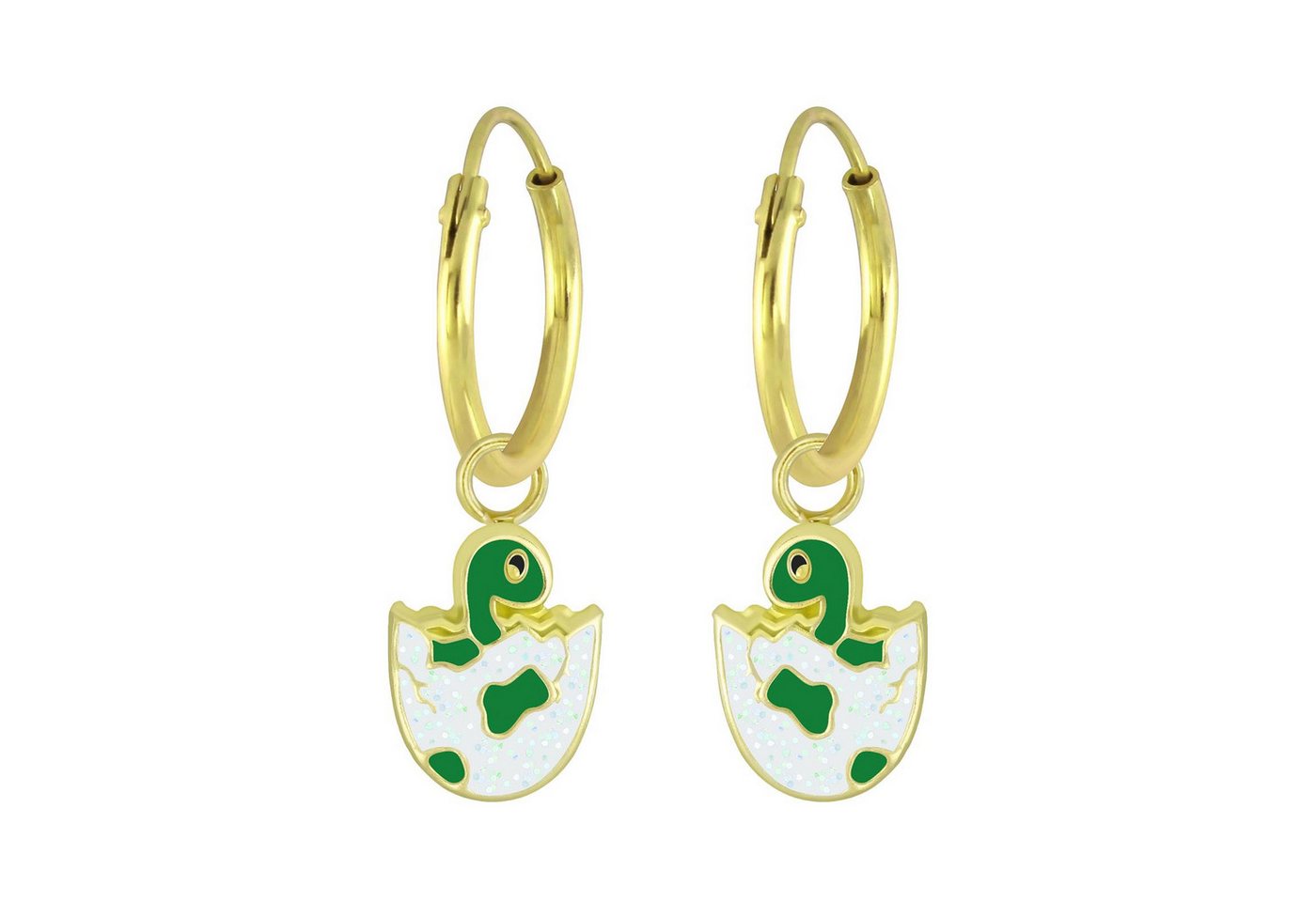 Monkimau Ohrring-Set Dinosaurier Kinder Creolen 925 Silber, Hypoallergen von Monkimau