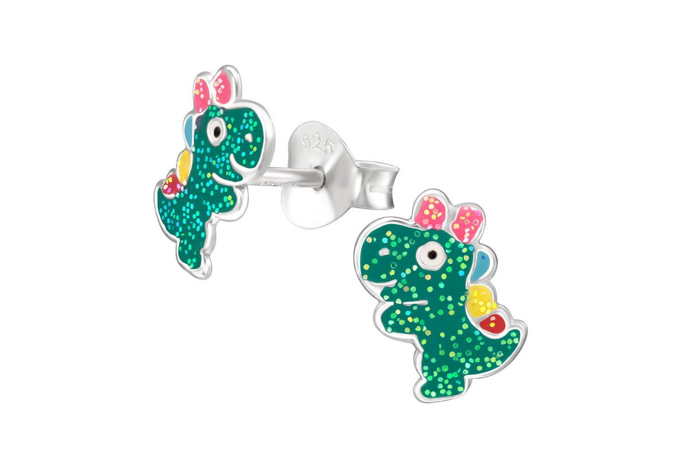 Monkimau Ohrring-Set Dinosaurier Kinder Ohrringe 925 Silber Ohrstecker, Hypoallergen von Monkimau