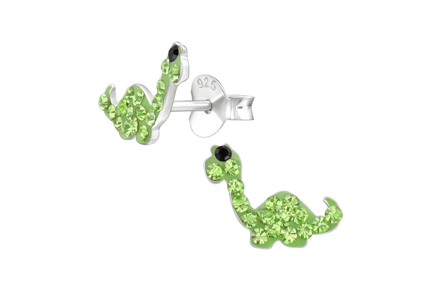 Monkimau Ohrring-Set Dinosaurier Kinder Ohrringe Kristalle 925 Silber Ohrstecker, Hypoallergen von Monkimau