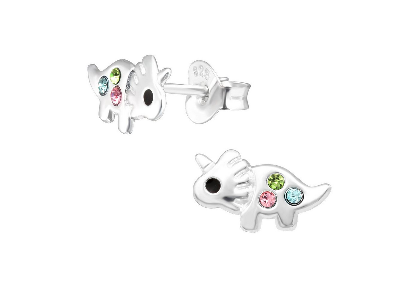 Monkimau Ohrring-Set Dinosaurier Kinder Ohrringe Kristalle 925 Silber Ohrstecker, Hypoallergen von Monkimau