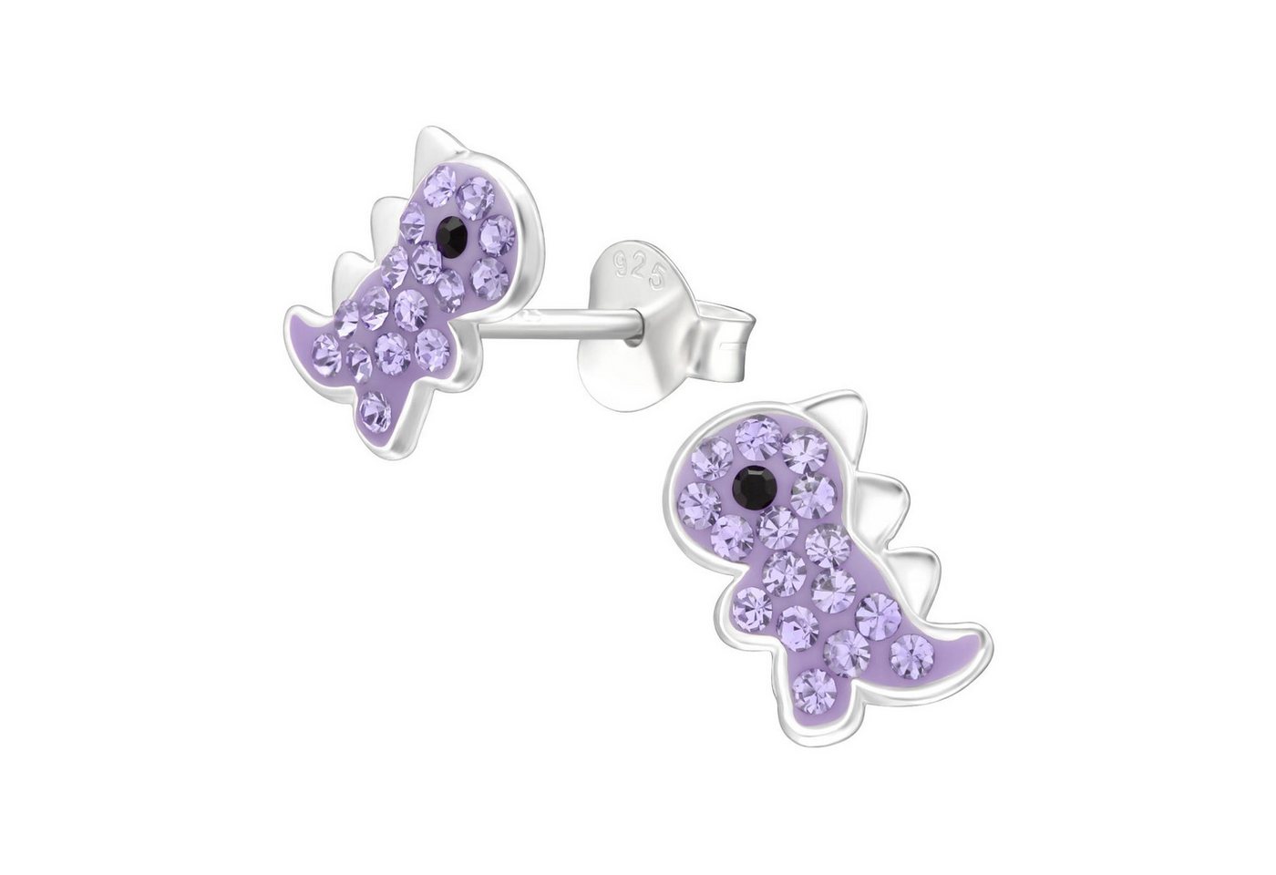 Monkimau Ohrring-Set Dinosaurier Kinder Ohrringe mit Kristallen 925 Silber, Hypoallergen von Monkimau