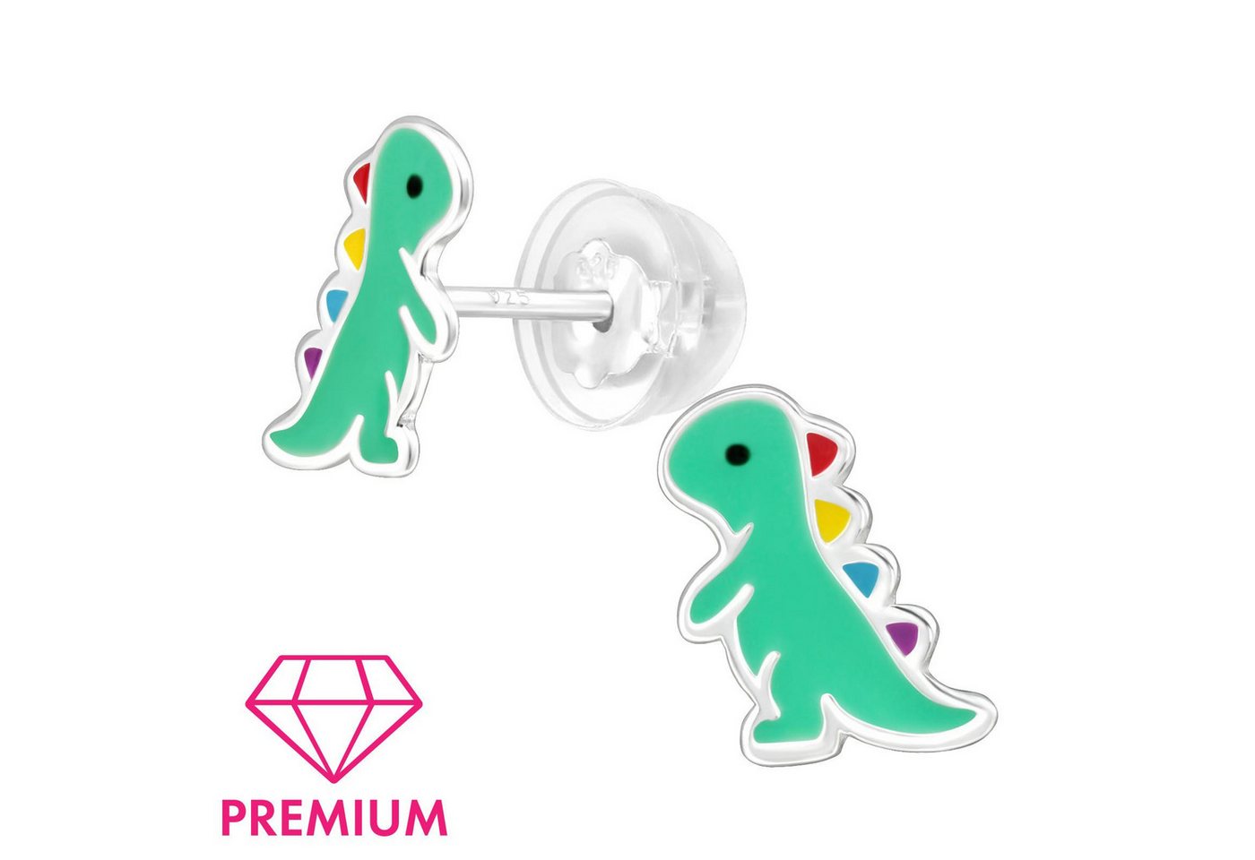 Monkimau Ohrring-Set Dinosaurier Kinder Premium Ohrringe 925 Silber Geschenk, Hypoallergen von Monkimau