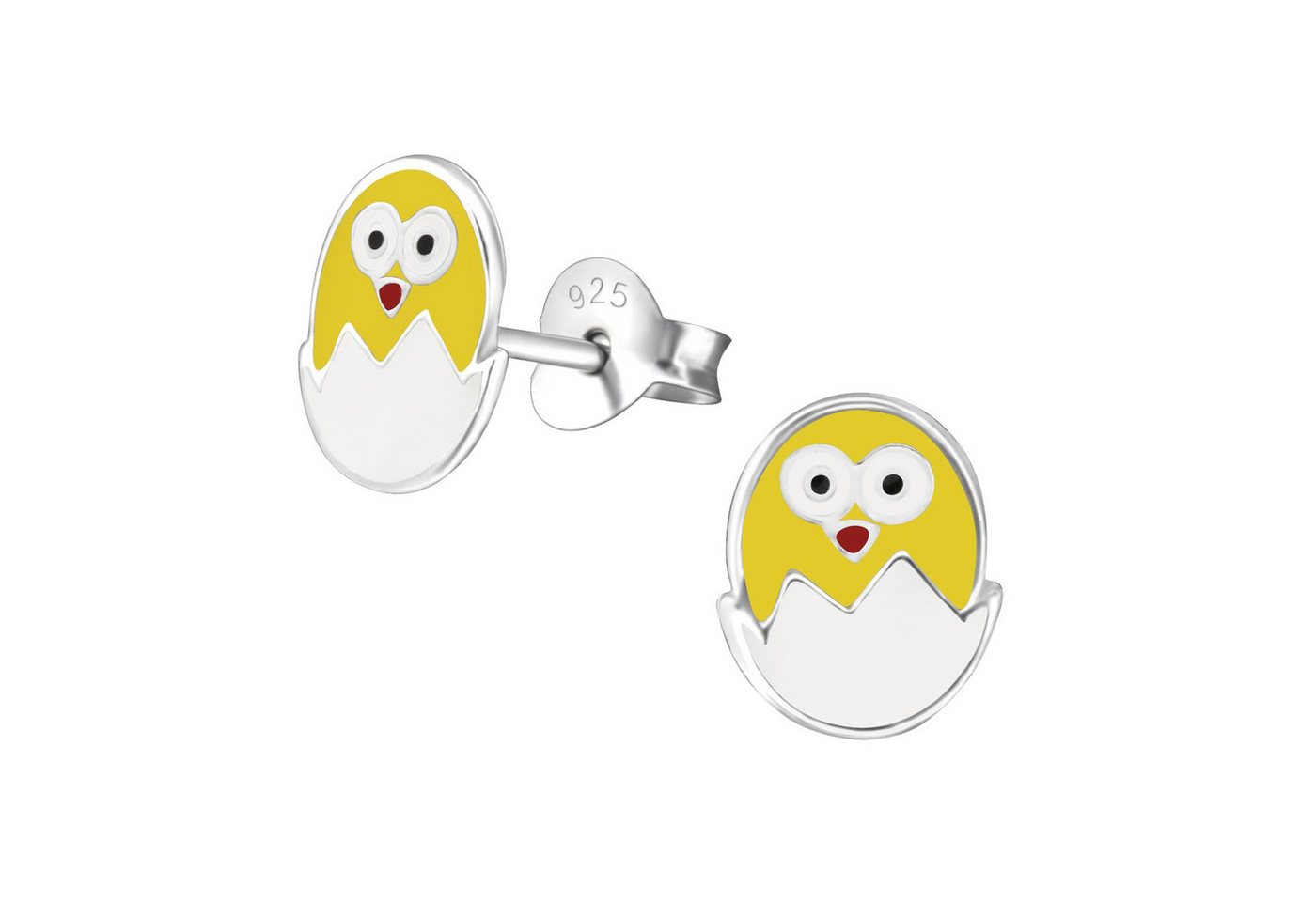 Monkimau Ohrring-Set Ei Küken Kinder Ohrringe 925 Silber Ohrstecker, Hypoallergen von Monkimau