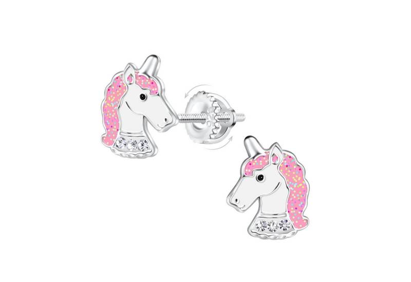 Monkimau Ohrring-Set Einhorn Kinder Ohrringe Schraubverschluss 925 Silber, Hypoallergen von Monkimau